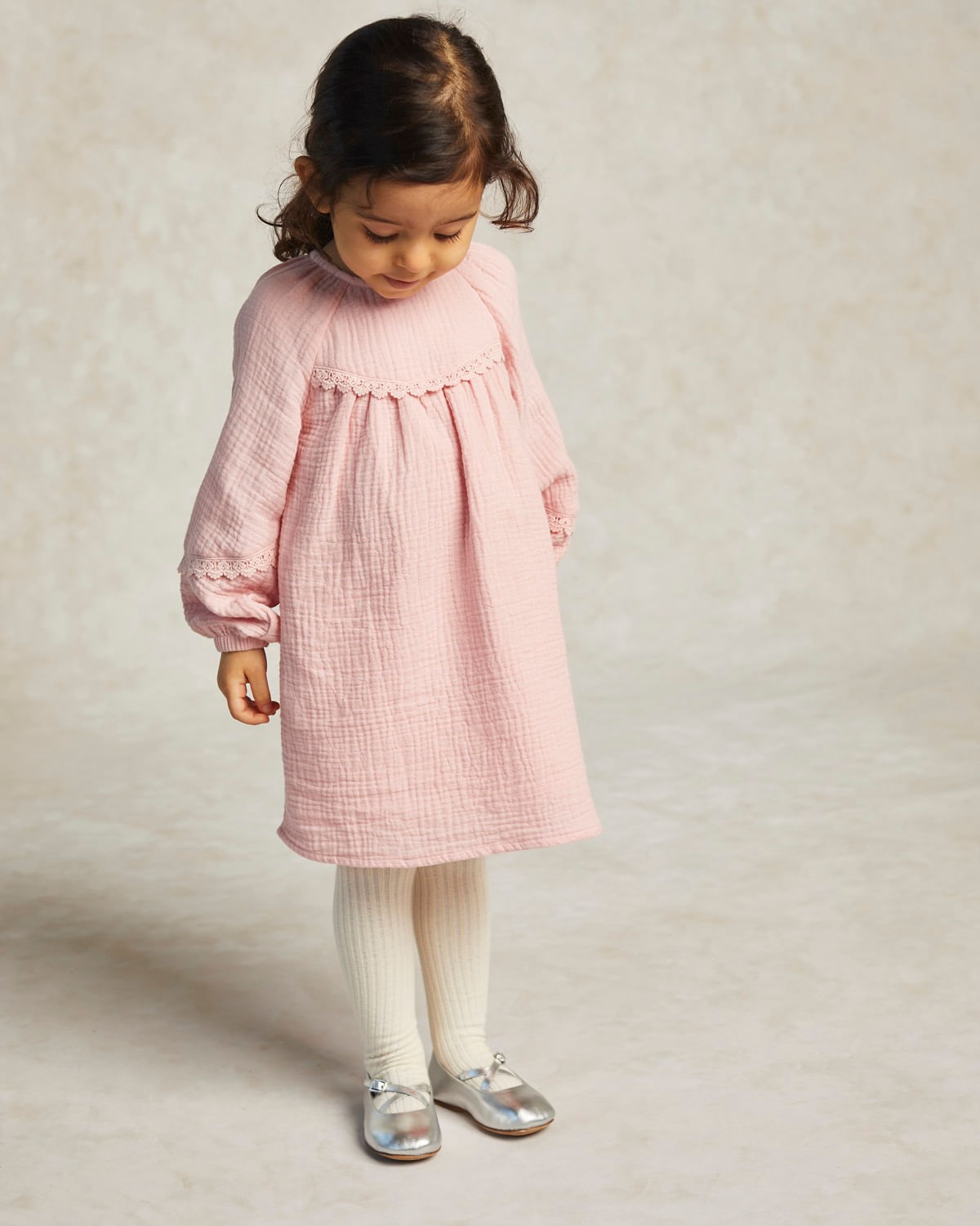 Leigh Tucker Willow Bella Long-Sleeved Crinkle Dress (6 Months-4 Years ...