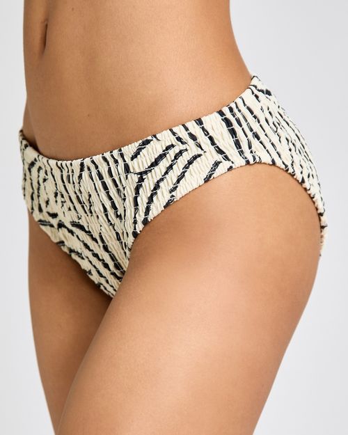 Smocked High Leg Bikini Brief