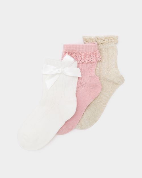 Baby Cotton Lace Socks - Pack Of 3