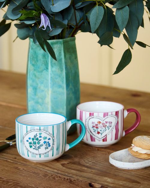 Carolyn Donnelly Eclectic Floral Stripe Mug