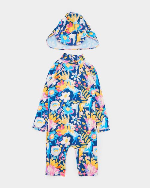 Floral Unitard (6 Months-6 Years) - 2 Pieces