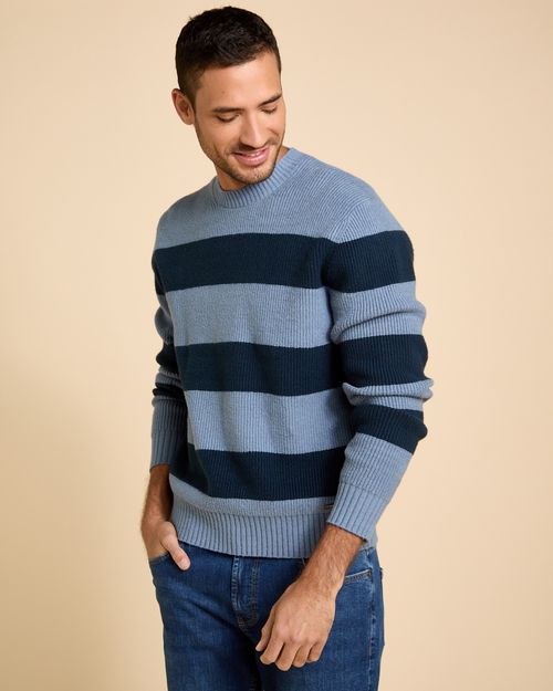 Paul Costelloe Living Men Block Stripe Crew Jumper