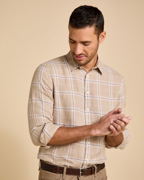 Paul Costelloe Living Men Check Linen Shirt