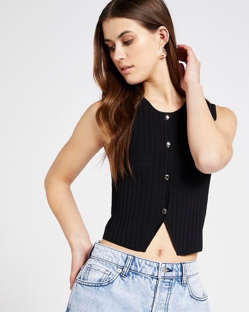 Savida Mia Knit Button Front Vest