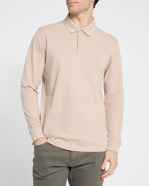 Smart Essentials Long-Sleeved Pique Polo