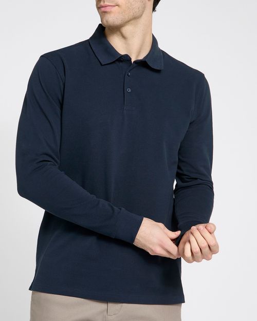 Smart Essentials Long-Sleeved Pique Polo