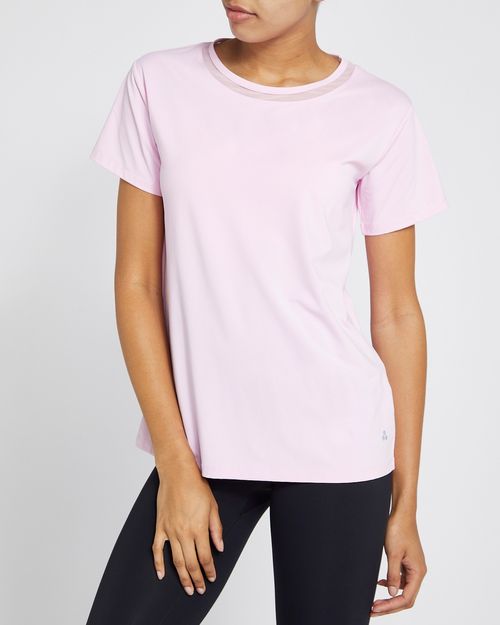 Mesh Mix Open Back T-Shirt