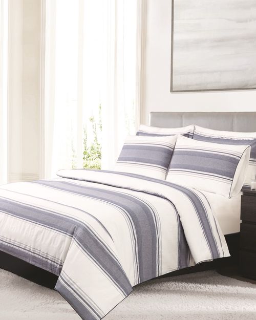 Paul Costelloe Living Blue Stripe Waffle Duvet