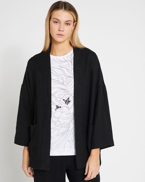 Carolyn Donnelly The Edit Black Linen Jacket