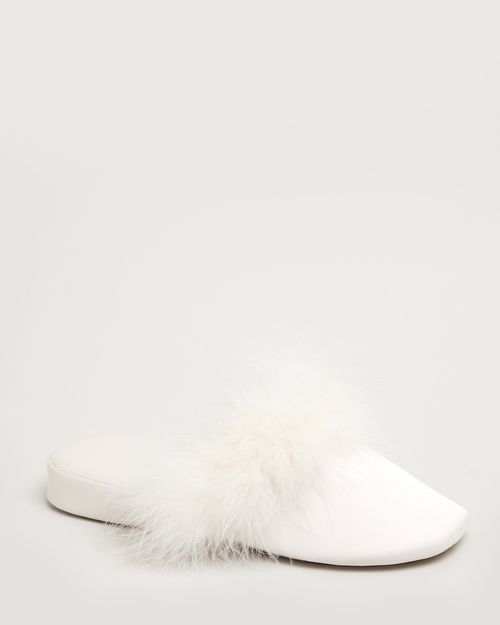 Pearl Feather Trim Slipper