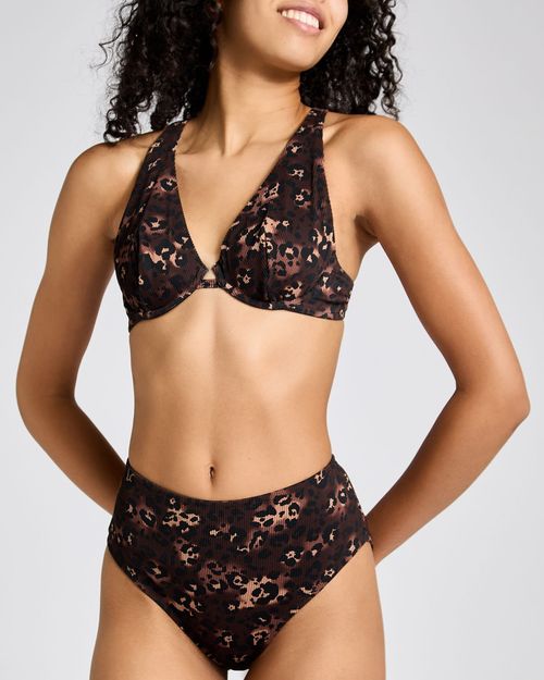 Leopard Print Soft Cup Bikini Top