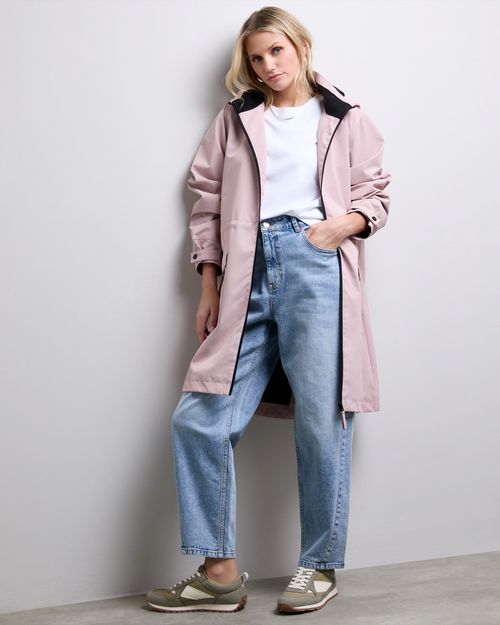 Hooded Spring Rain Parka Coat