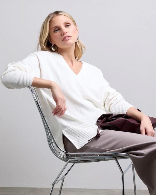 Cotton V-Neck Jumper