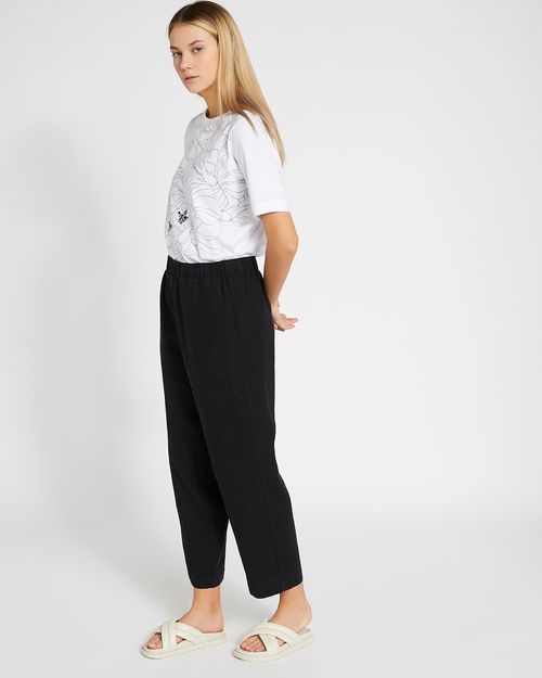 Carolyn Donnelly The Edit Black Linen Trousers
