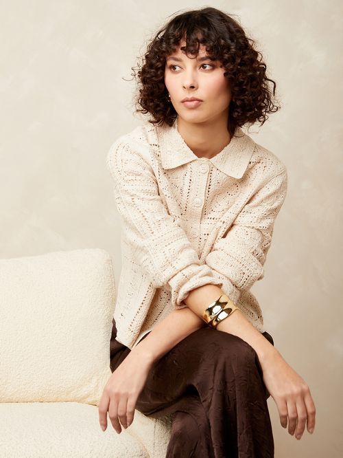 Gallery Lucia Collar Crochet Cardigan