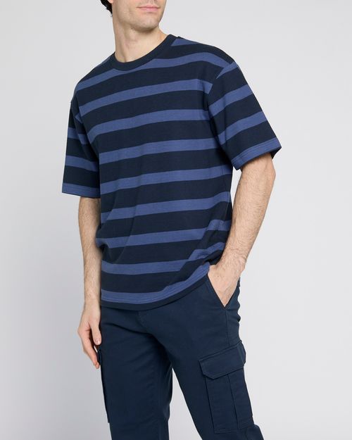 Relaxed Fit Textured Stripe T-Shirt