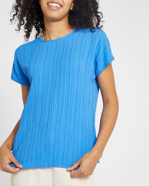 Textured Short Sleeve Top