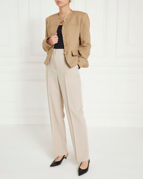 Gallery High Waisted Straight Seamed Leg Trousers