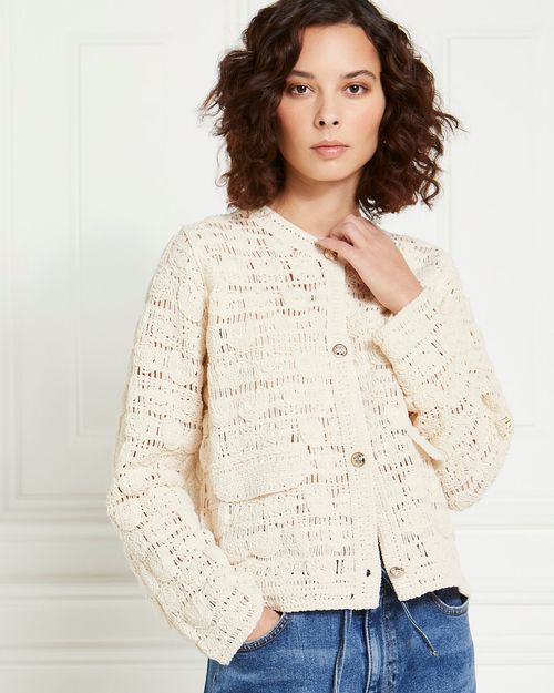 Gallery Lucia Chenille Gold Button Cardigan