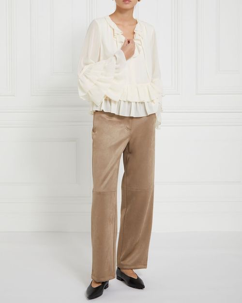 Gallery High Waisted Suede Stretch Trouser