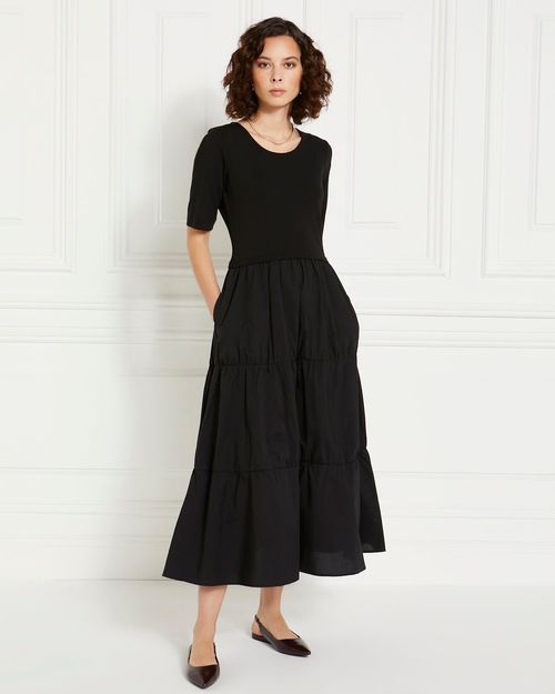 Gallery Stella Hybrid Black Midi Dress