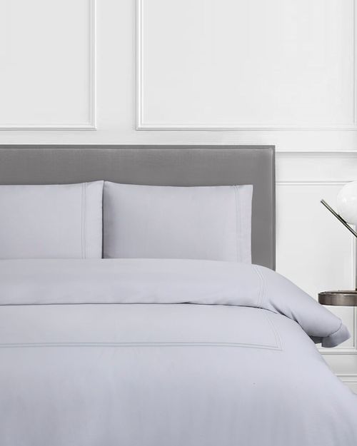 Francis Brennan the Collection Midgrey Double Stripe Flat Sheet
