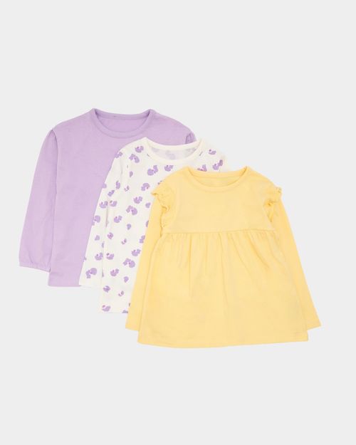 Long-Sleeved Top - Pack Of 3 (6 Months-5 Years)