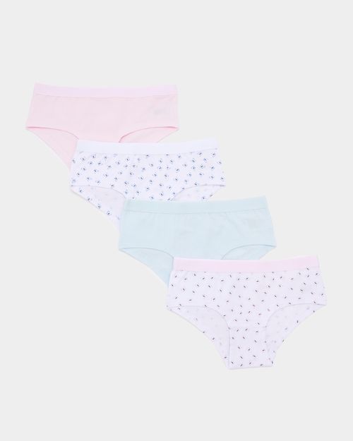 Girls Cotton Rich Shorts - Pack Of 4 - (2-14 Years)