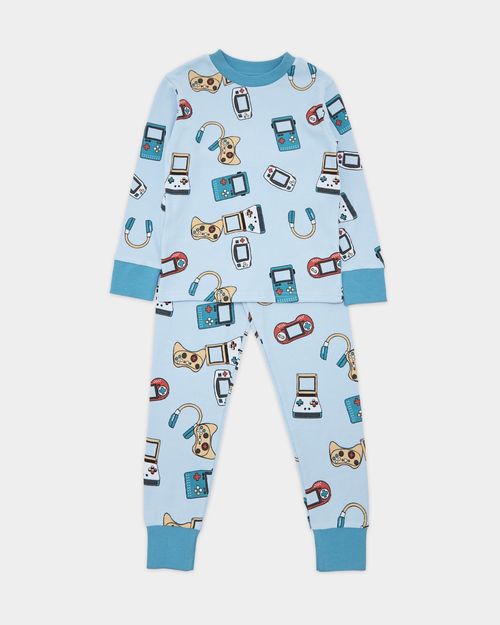 Printed Waffle Pyjama Set (2-14 Years)