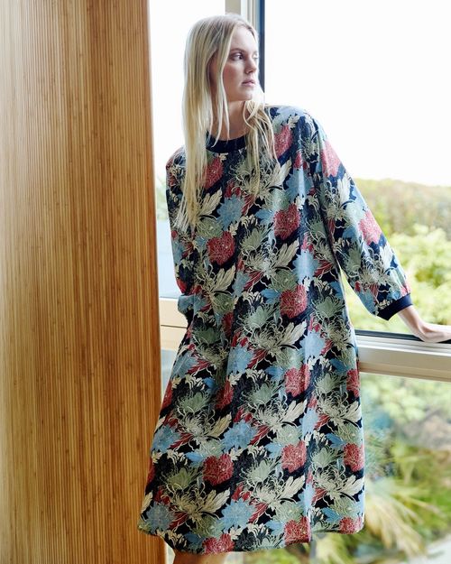 Carolyn Donnelly The Edit Rib Neck Print Dress