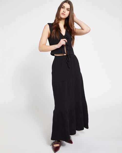Savida Charli Tie Waist Midi Skirt