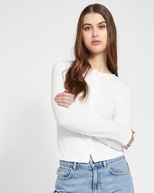 Savida Pointelle Long Sleeve Top