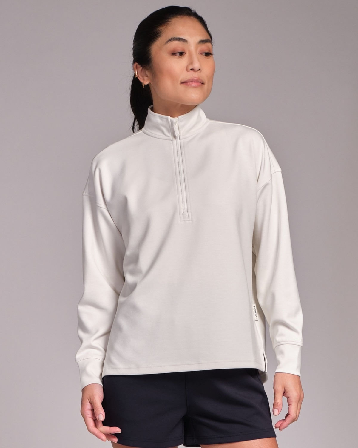 Varsity Chainstitch Oversized Sweatshirt - Light Grey Melange