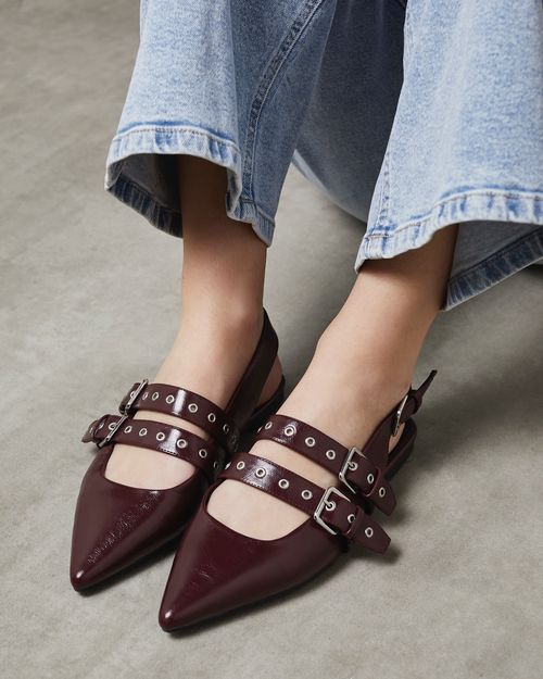 Slingback Buckle Eyelet Shoe
