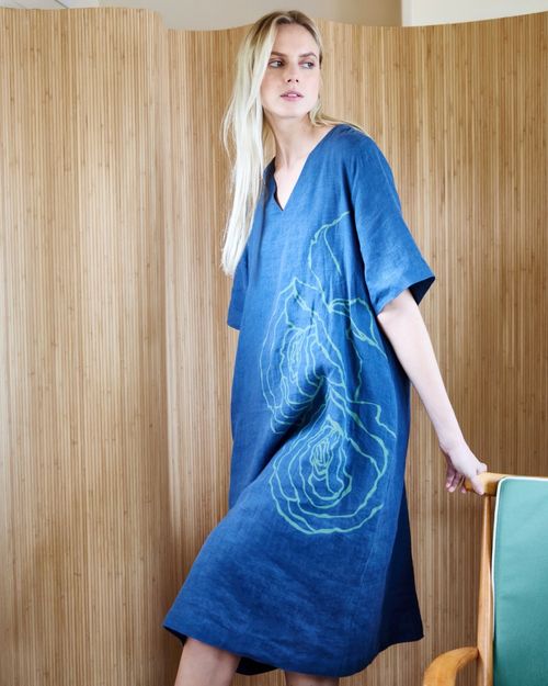 Carolyn Donnelly The Edit Placement Print Linen Dress