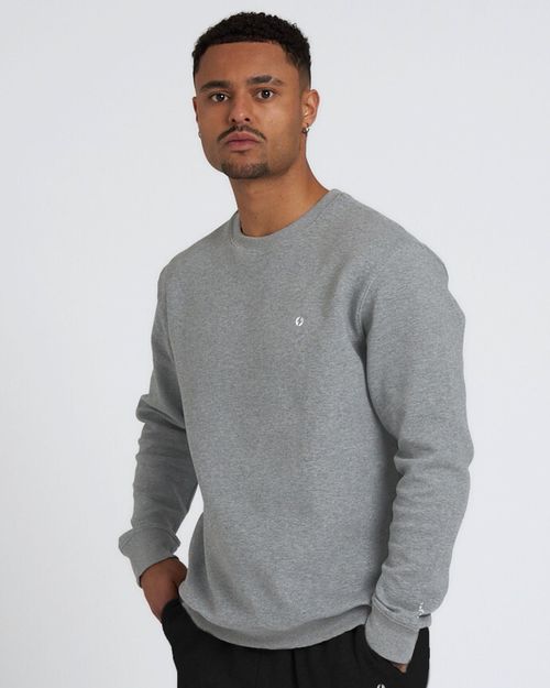 Powercut Tek Pak Men's Grey Marl Crew Neck Sweatshirt