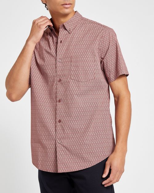 Slim Fit Short Sleeve 100% Cotton Shirt