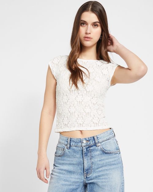 Savida Charli Lace Short Sleeve Top