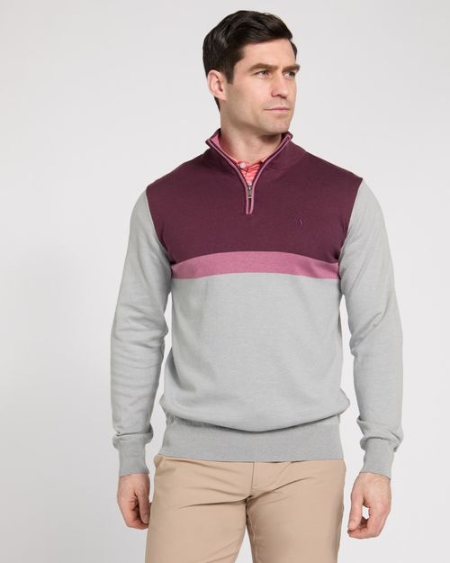 Pádraig Harrington Quarter Zip Colour Block Jumper