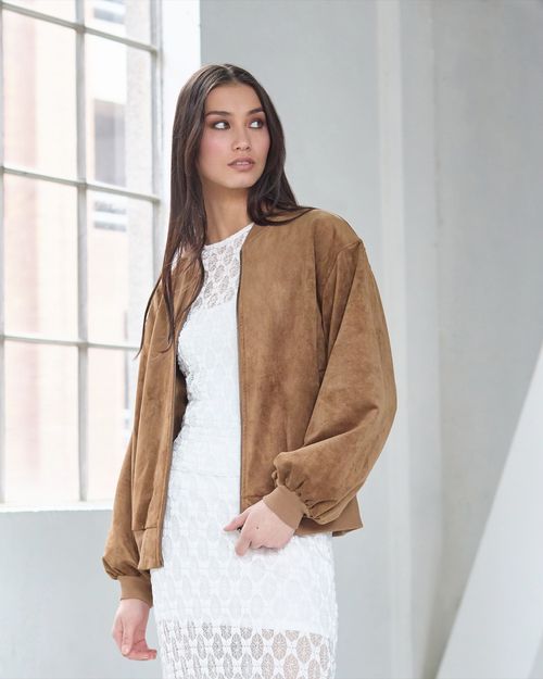 Savida Suedette Bomber Jacket