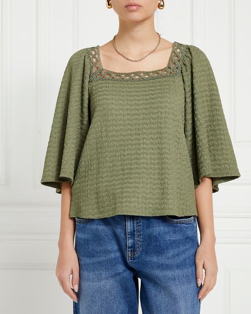 Gallery Crochet Textured Top