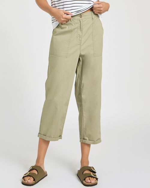 Cotton Utility Crop Trousers