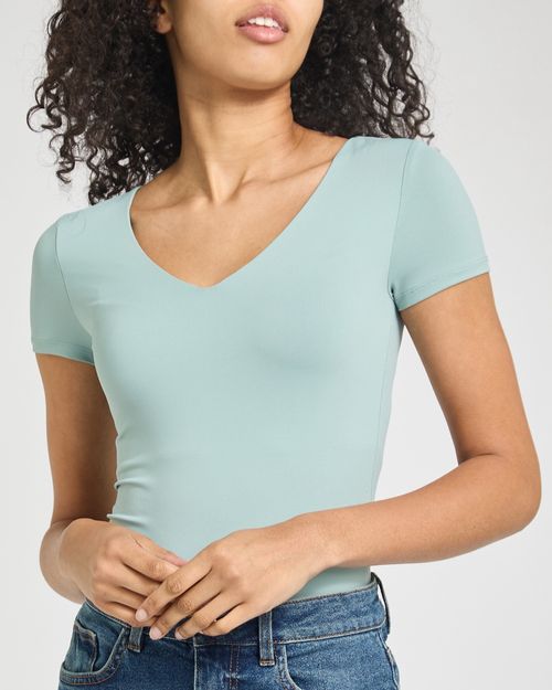 Short Sleeve V-Neck Polyamide T-Shirt