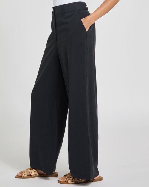 Modal High Waisted Wide Leg Trousers