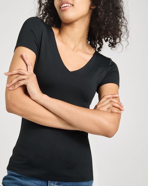 Short Sleeve V-Neck Polyamide T-Shirt