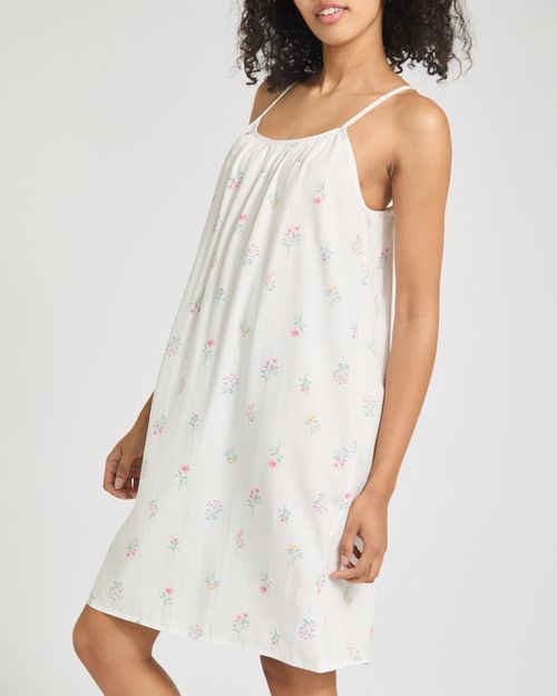 Smocked Viscose Chemise