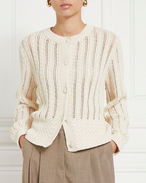 Gallery Lucia Pointelle Knit Cardigan