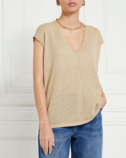 Gallery V-Neck Cut And Sew Top