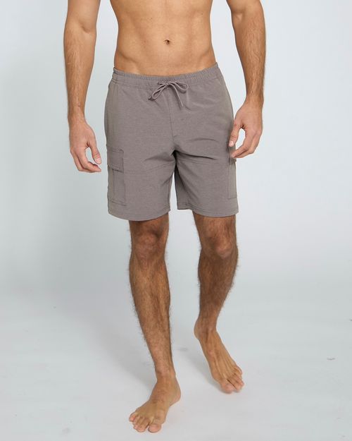 Cargo Grid Fabric Swim Shorts