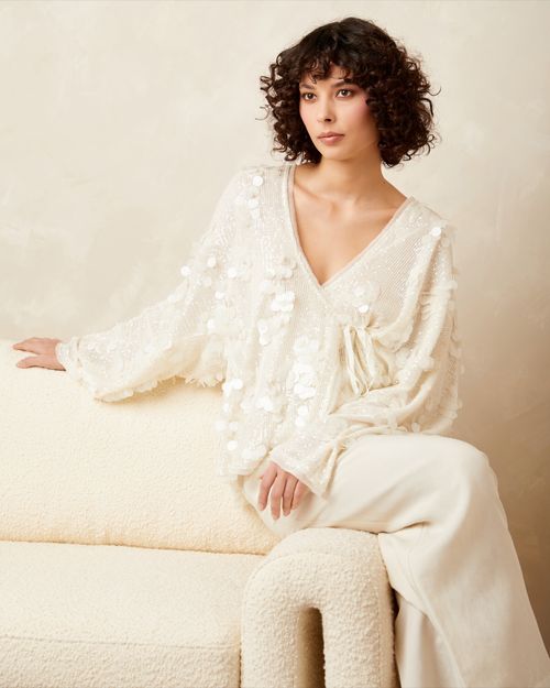 Gallery Sequin Tie Top